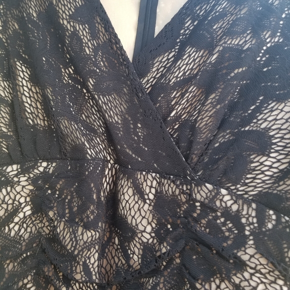 Black lace over nude dress. Brand: Perceptions N.Y. size 8 - Picture 3 of 6